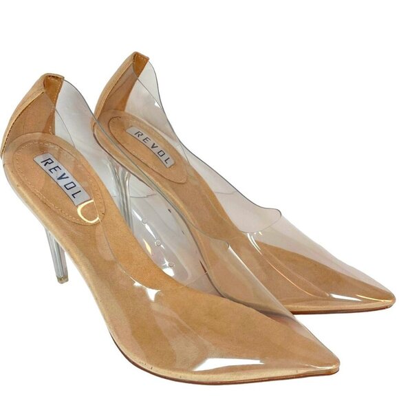 Glass Doll Transparent Clear‎ Pointed Toe Stiletto High Heel Pumps women size 8 - Picture 1 of 8